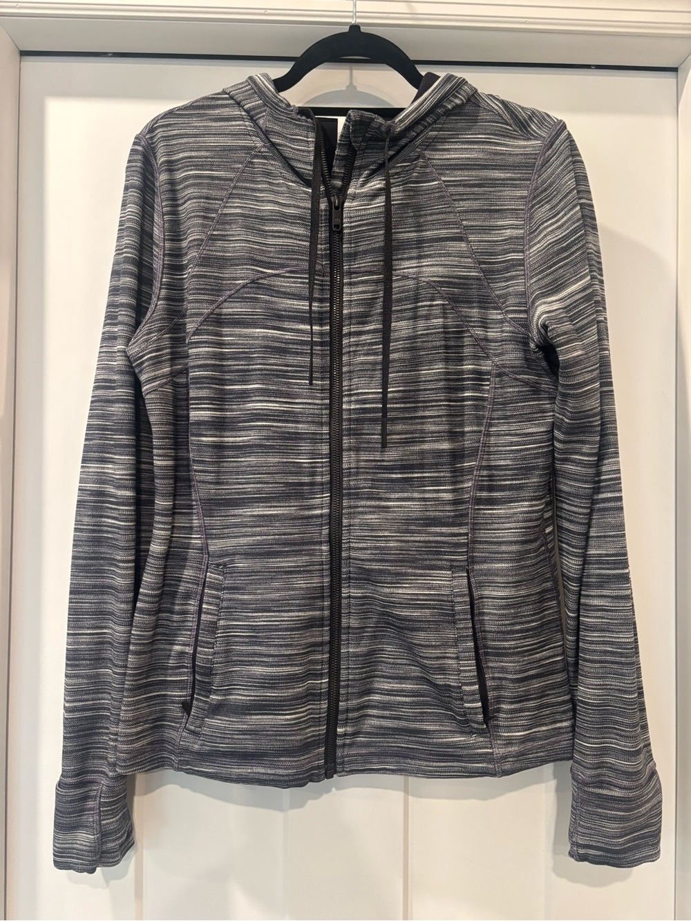 lululemon athletica Define Gray Striped Full-Zip Hooded Jacket